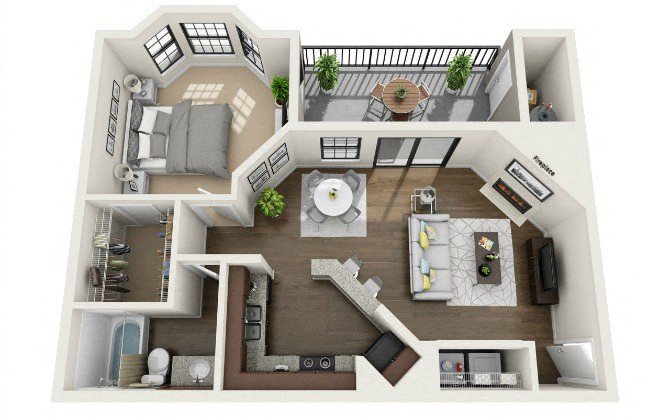 Mariner: 1BR 1BA/730 SF